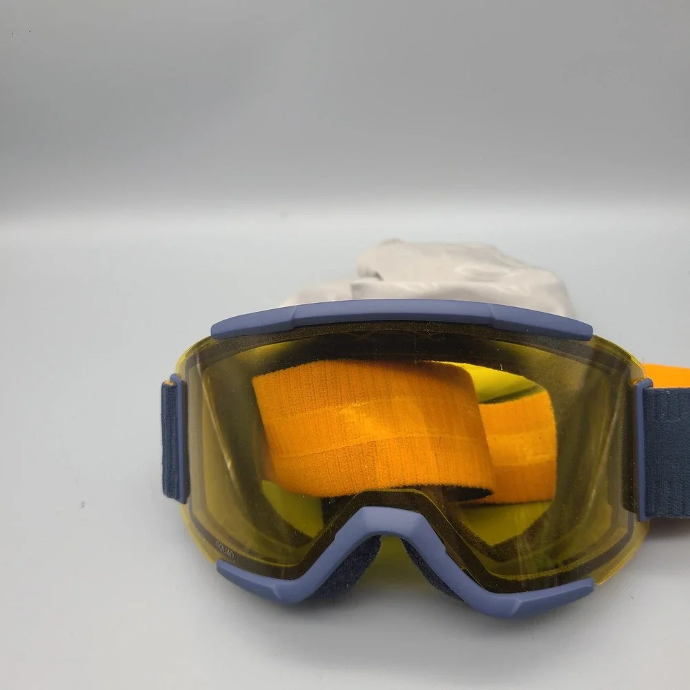 Smith Squad High Fives Snow Goggles Navy Orange Cylindrical Lens Ski Snowboard